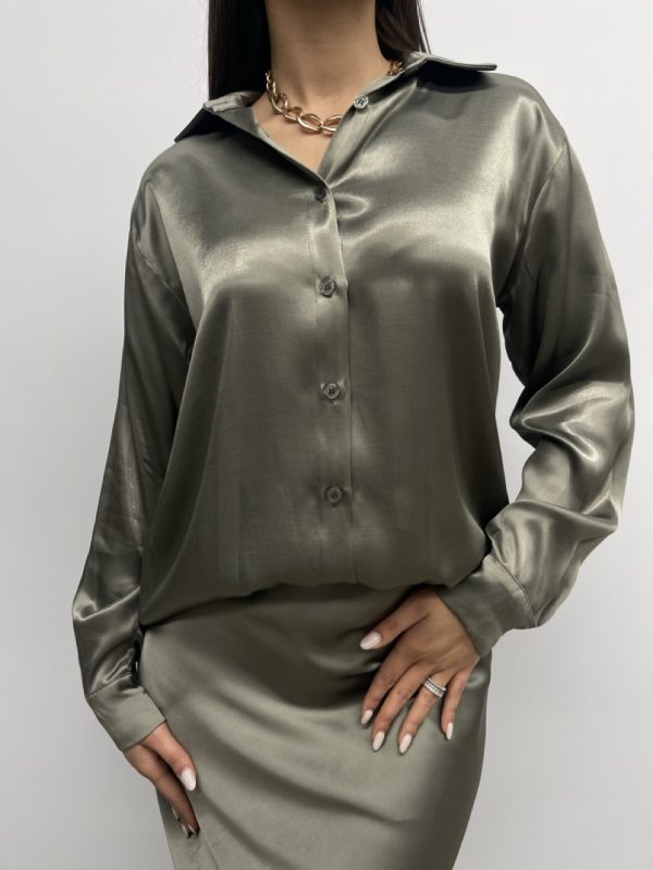 Camicia effetto raso SM8331-90