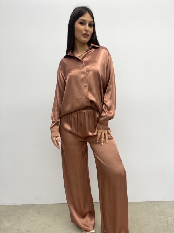 Pantalone effetto raso SM833-90 - immagine 3