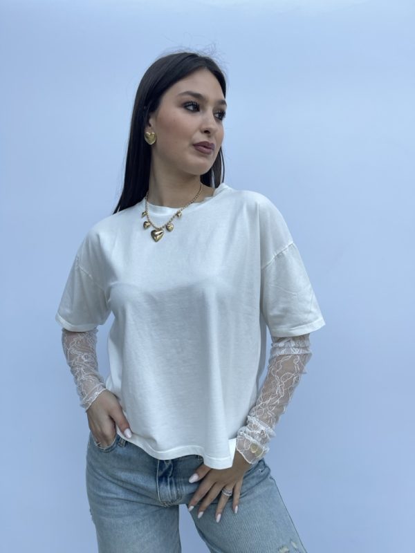 T-shirt con pizzo SUSY MIX 11073 - immagine 4