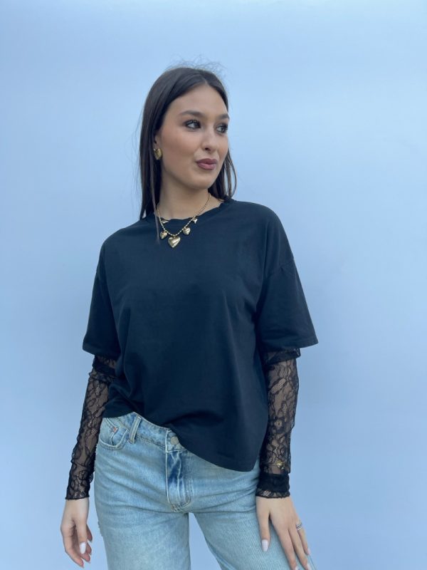 T-shirt con pizzo SUSY MIX 11073 - immagine 3