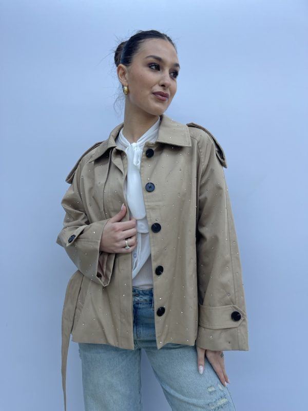 Trench con strass DL30026