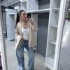 Jeans a palazzo strass A3361 - immagine 2