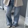 Jeans a palazzo strass A3361