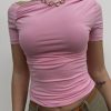 T-shirt con scollo asimmetrico 33807 - immagine 3
