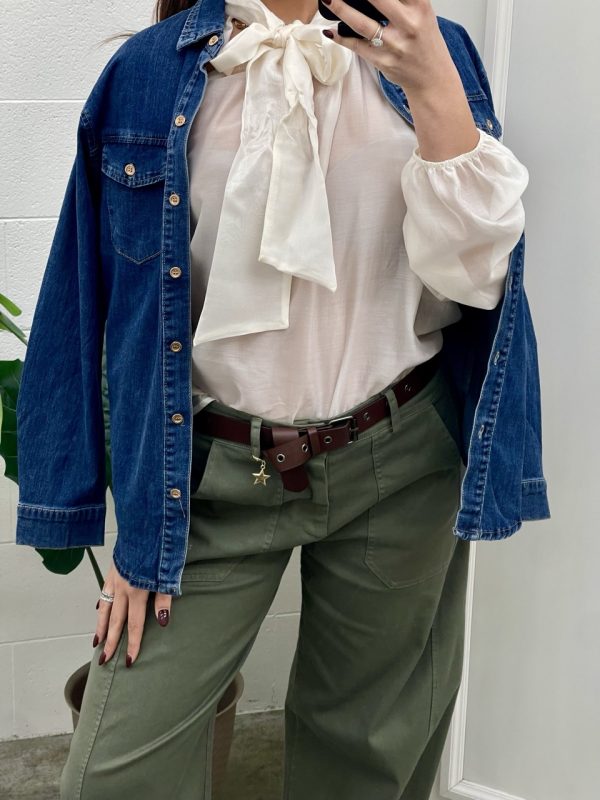 Camicia in denim F31577 - immagine 2